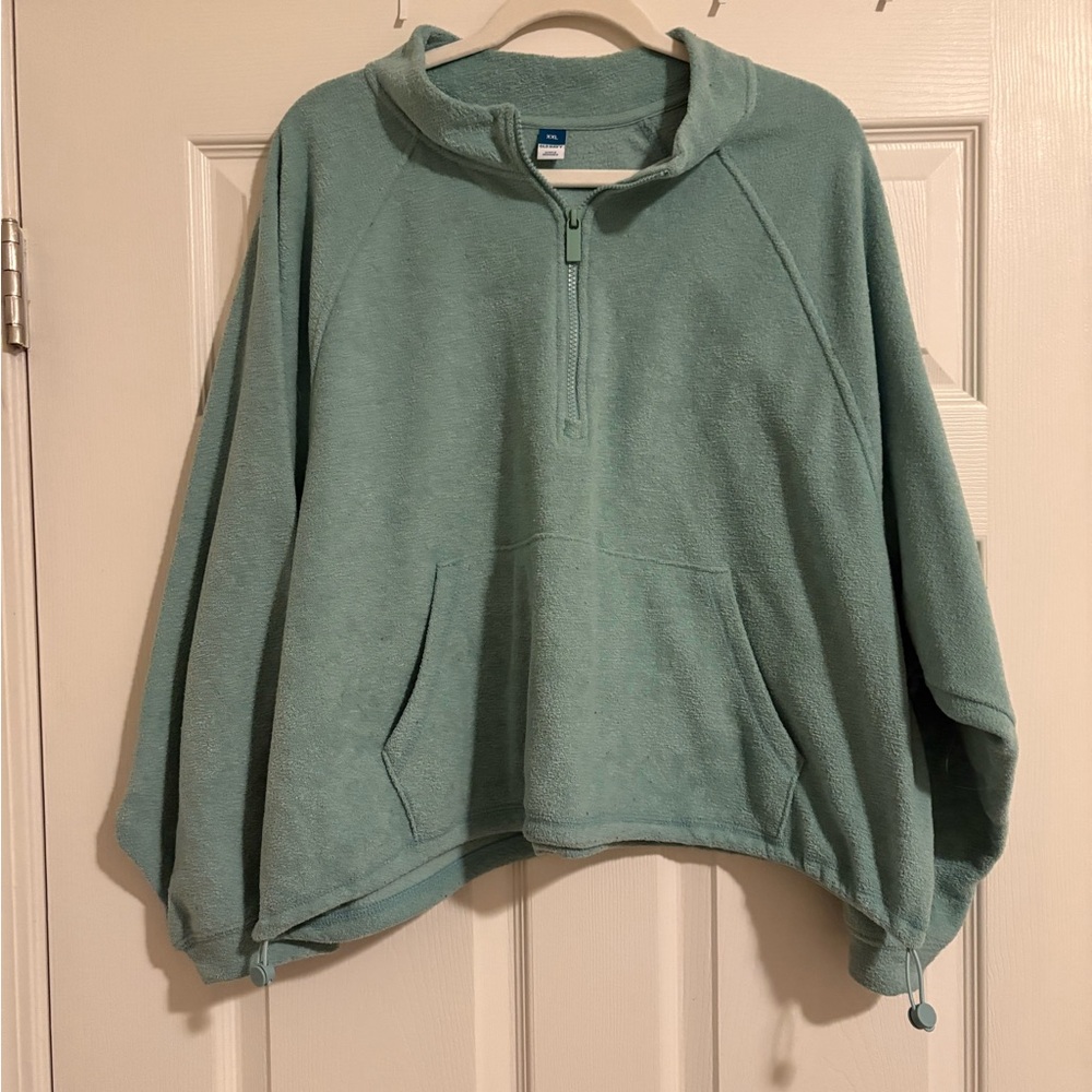 Old Navy Seafoam Green Half-Zip Fleece Pullover